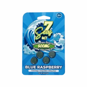 7Seas 7OH Kratom Extract Tablets Blue Raspberry 500mg-4ct (125mg/tab)